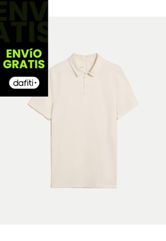 Polo Manga Corta Con Botones  Para Hombre Blanco Atmos Atmos