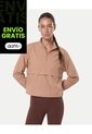 Chaqueta Rompevientos Cuello Alto Para Mujer  Deportiva  Color Camel Marca Atmos de Atmos