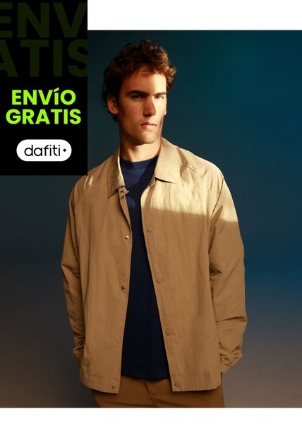 Chaqueta Sobrecamisa Técnica  Para Hombre Beige Atmos