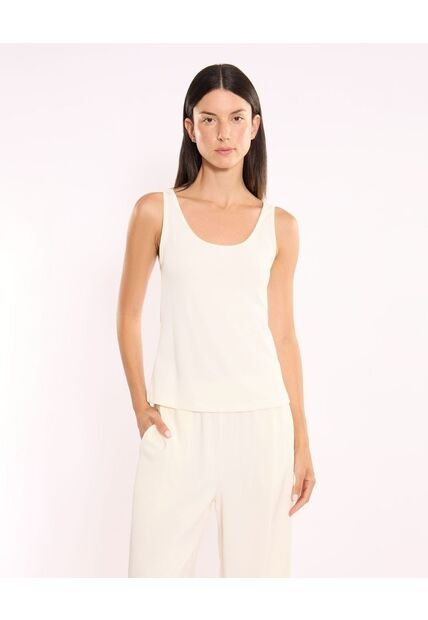 Camiseta Para Mujer Manga Sisa Cuello Redondo Color Marfil Marca Atmos #31090266