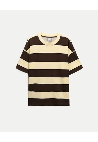 Camiseta Para Hombre Manga Corta Cuello Redondo Color Café Marca Atmos #32090253 Atmos