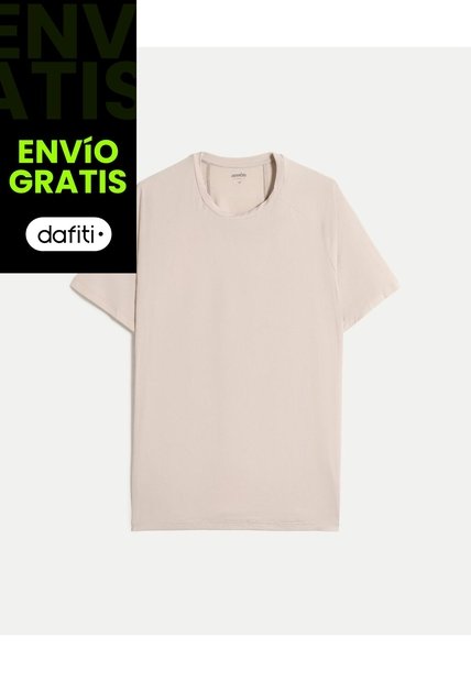 Camiseta Regular Fit Corte Angular  Para Hombre Café Atmos