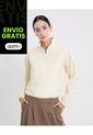 Chaqueta Rompevientos Half Zipper Para Mujer  Deportiva  Color Beige Marca Atmos de Atmos
