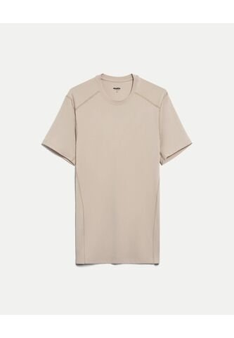 Camiseta Para Hombre Manga Corta Cuello Redondo Color Beige Marca Atmos #32090256 Atmos