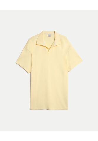 Polo Para Hombre Cuello Tejido Sin Bolsillo Color Amarillo Marca Atmos #32110011 Atmos