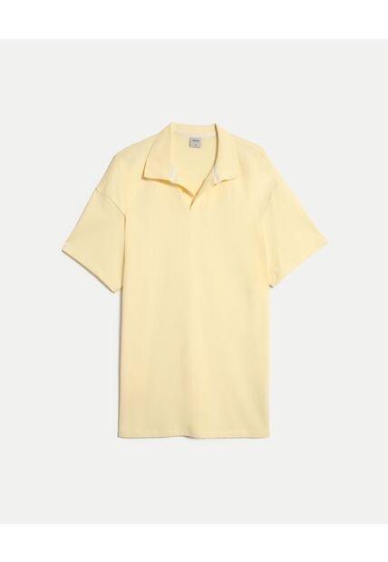 Polo Para Hombre Cuello Tejido Sin Bolsillo Color Amarillo Marca Atmos #32110011