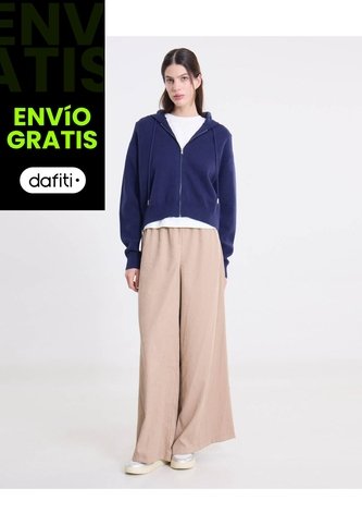 Saco Hoodie Tejido Full Zipper  Para Mujer Azul Atmos Atmos