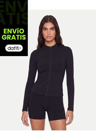 Buzo Full Zipper Ajustado  Para Mujer Negro Atmos Atmos