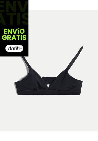 Top Triangular Cruzado Microfibra  Para Mujer Negro Atmos Atmos