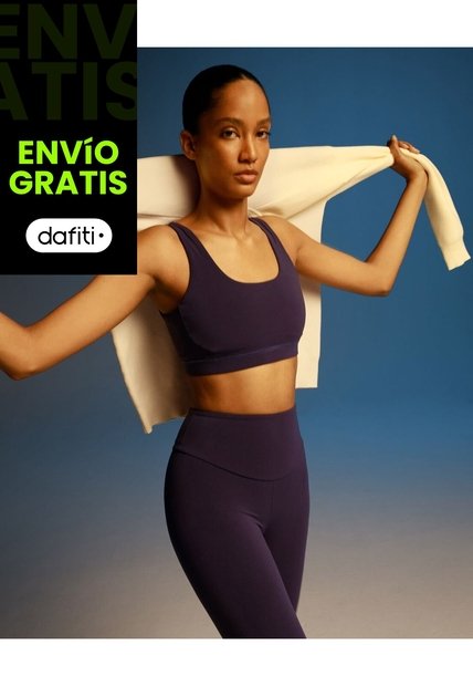 Top Deportivo Cuello Redondo Ajuste Medio  Para Mujer Azul Atmos