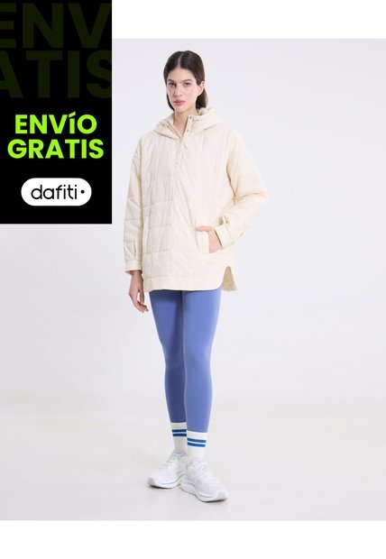 Chaqueta Acolchada Hoodie Funcional Para Mujer  Deportiva  Color Beige Marca Atmos