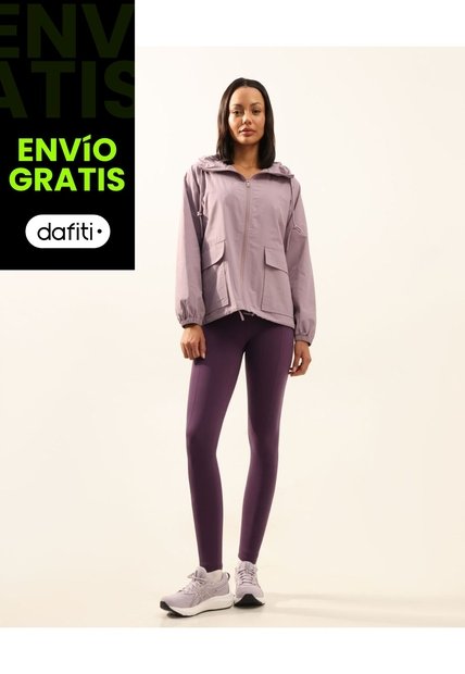 Chaqueta Rompevientos Oversize Con Capota Para Mujer  Deportiva  Color Lila Marca Atmos