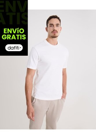 Camiseta Regular Fit Básica  Para Hombre Blanco Atmos Atmos