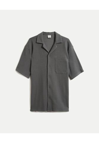 Camisa Para Hombre Sobrecamisa Manga Corta Color Gris Marca Atmos #32010002 Atmos