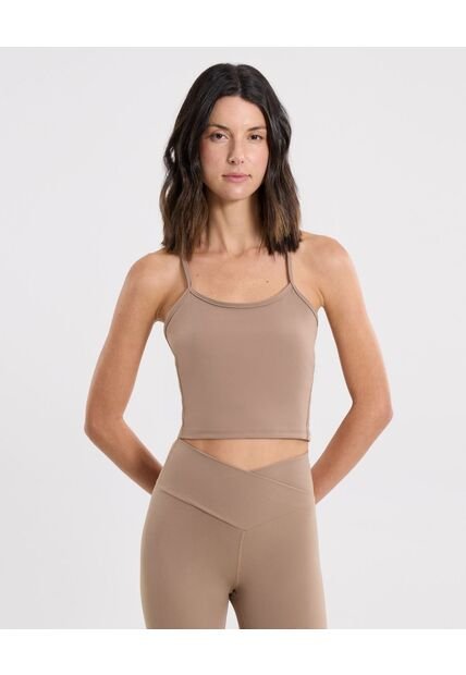 Camiseta Para Mujer Crop Top Color Beige Marca Atmos #31090247