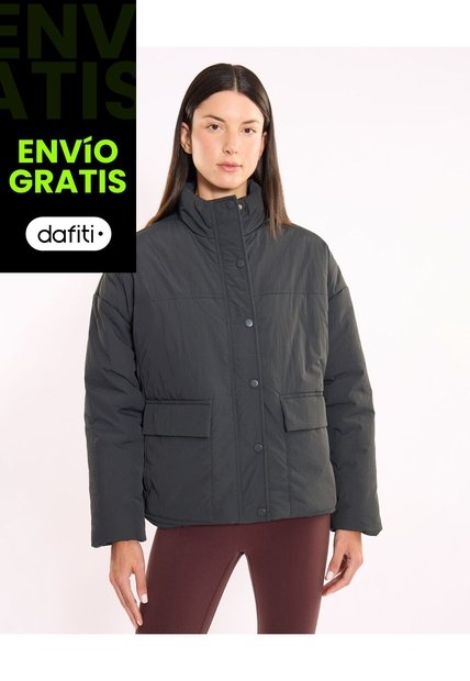 Chaqueta Acolchada Cuello Alto Funcional Para Mujer  Deportiva  Color Negro Marca Atmos