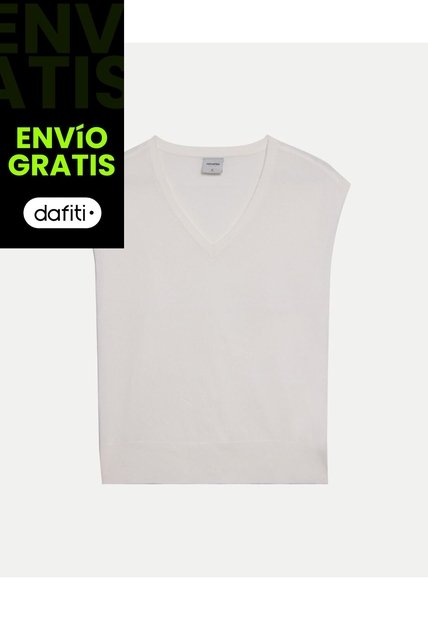 Camiseta Tejida Textura Suave Para Mujer  Deportiva  Color Blanco Marca Atmos