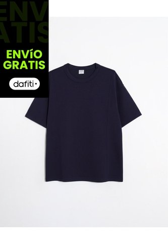 Camiseta Manga Corta Amplia Plush  Para Hombre Azul Atmos Atmos