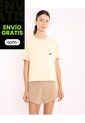 Camiseta Manga Corta Amplia Con Screen Para Mujer  Deportiva  Color Beige Marca Atmos de Atmos