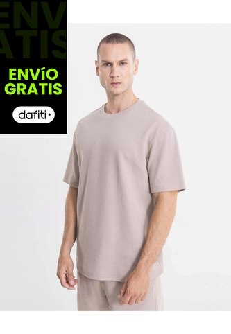 Camiseta Regular Fit Manga Corta Texturizada  Para Hombre Mocca Atmos Atmos
