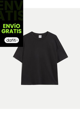 Camiseta Oversize Básica Para Mujer  Deportiva  Color Negro Marca Atmos Atmos