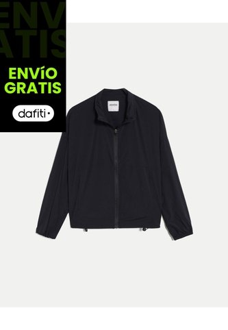 Chaqueta Rompevientos Con Elástico En Inferior Para Mujer  Deportiva  Color Negro Marca Atmos Atmos