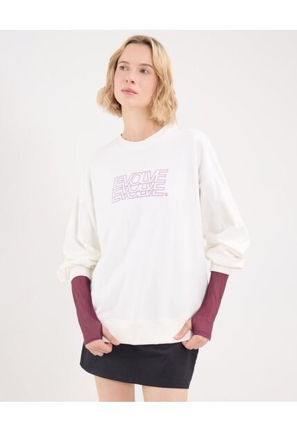 Buzo Para Mujer Cuello Redondo Color Marfil Marca Atmos #31060065