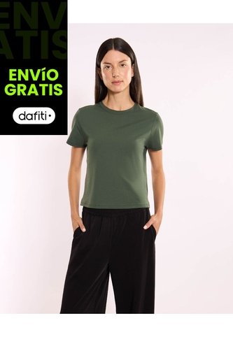 Camiseta Manga Corta Boxy Para Mujer  Deportiva  Color Verde Marca Atmos Atmos