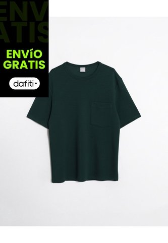 Camiseta Relaxed Fit Con Bolsillo  Para Hombre Verde Atmos Atmos