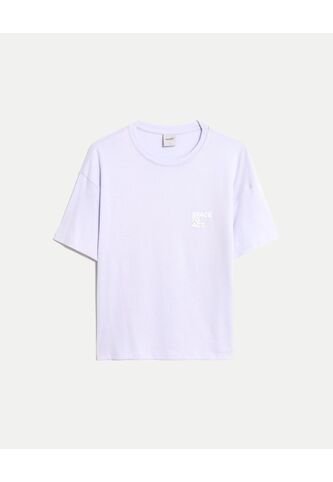 Camiseta Para Mujer Manga Corta Cuello Redondo Color Lila Marca Atmos #31090255 Atmos