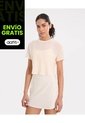 Camiseta Manga Corta En Mesh Para Mujer  Deportiva  Color Piel Marca Atmos de Atmos