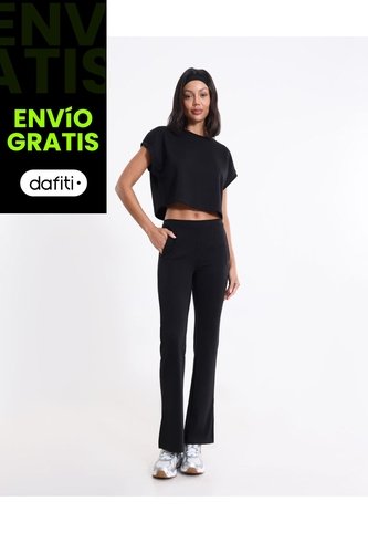 Camiseta Manga Sisa Crop Plush Para Mujer  Deportiva  Color Negro Marca Atmos Atmos