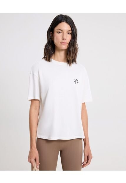 Camiseta Para Mujer Manga Corta Cuello Redondo Color Marfil Marca Atmos #31090254