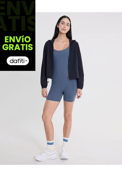 Enterizo Corto Ajuste Funcional  Para Mujer Gris Atmos