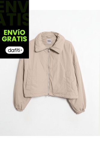 Chaqueta Crop Cuello Alto Ligera Para Mujer  Deportiva  Color Café Marca Atmos Atmos