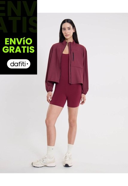 Enterizo Manga Sisa Corto  Para Mujer Vino Atmos