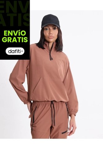Chaqueta Outdoor Half Zipper Para Mujer  Deportiva  Color Café Marca Atmos Atmos