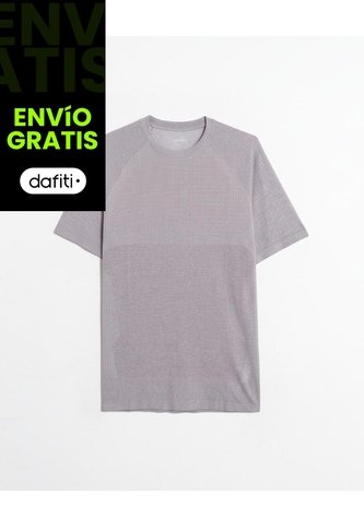 Camiseta Seamless Cuello Redondo  Para Hombre Gris Atmos Atmos