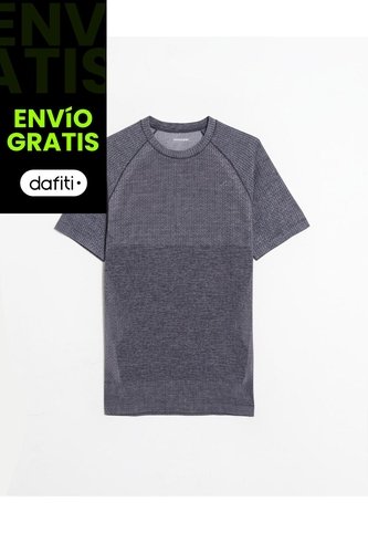 Camiseta Seamless Cuello Redondo  Para Hombre Negro Atmos Atmos