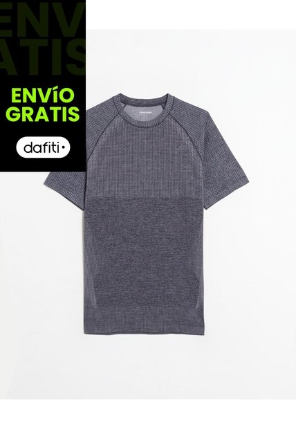 Camiseta Seamless Cuello Redondo  Para Hombre Negro Atmos