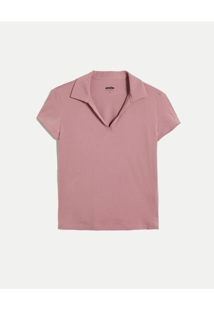Polo Para Mujer Manga Corta Color Lila Marca Atmos #31110011