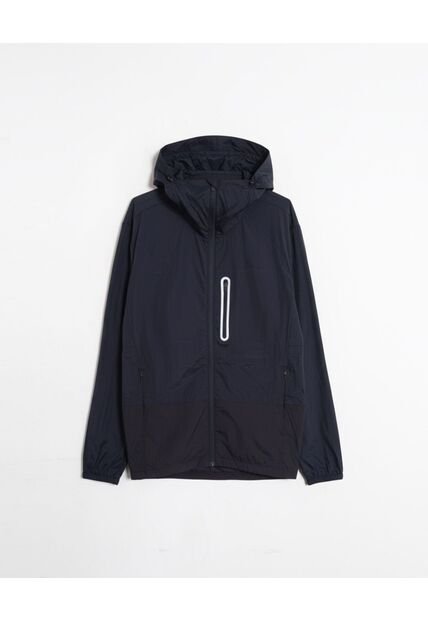 Chaqueta Rompevientos Capota Alta  Para Hombre Azul Atmos