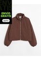 Chaqueta Crop Cuello Alto Ligera Para Mujer  Deportiva  Color Café Marca Atmos de Atmos