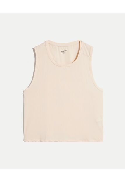 Camiseta Para Mujer Manga Sisa Cuello Redondo Color Crema Marca Atmos #31090275