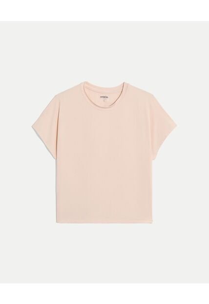 Camiseta Para Mujer Manga Corta Cuello Redondo Color Crema Marca Atmos #31090277