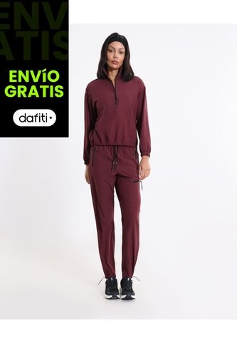 Chaqueta Outdoor Half Zipper Para Mujer  Deportiva  Color Vino Marca Atmos Atmos