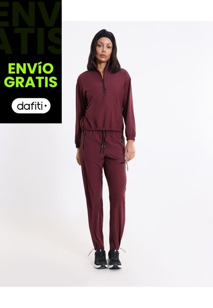 Chaqueta Outdoor Half Zipper Para Mujer  Deportiva  Color Vino Marca Atmos