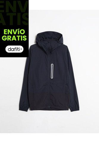 Chaqueta Rompevientos Capota Alta  Para Hombre Azul Atmos Atmos