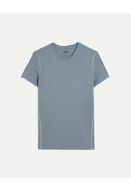 Camiseta Para Mujer Manga Corta Cuello Redondo Color Gris Marca Atmos #31090241