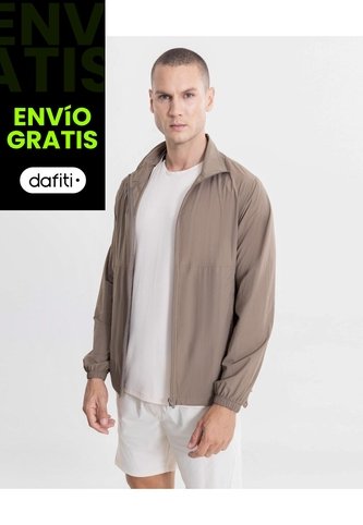 Chaqueta Rompevientos Cortes Técnicos  Para Hombre Café Atmos Atmos